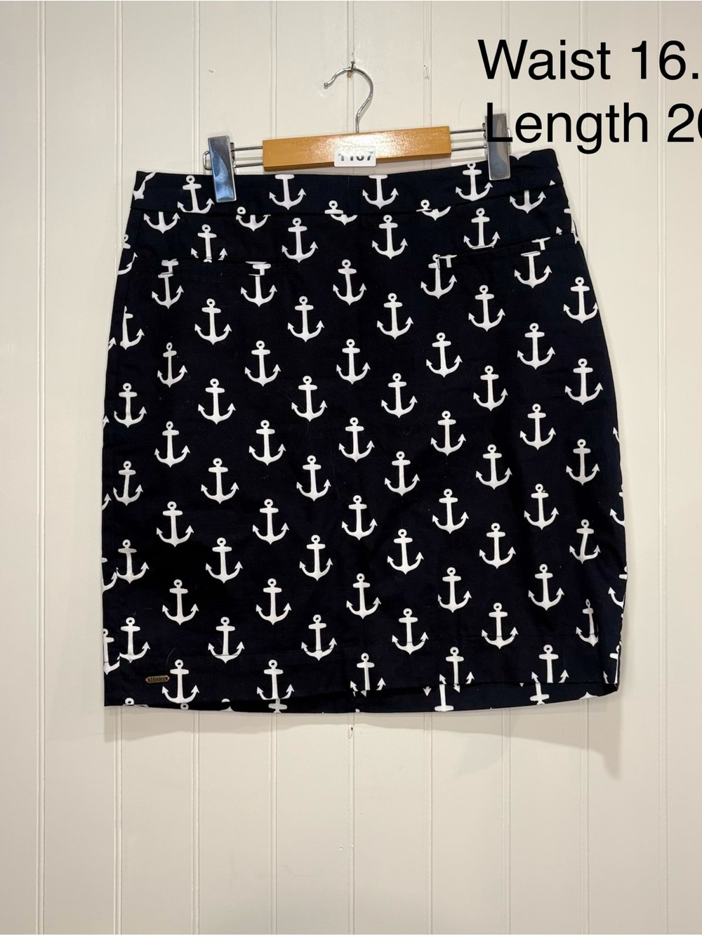 Hatley Anchor Print Mini Skirt Navy White Nautical Coastal Preppy Size 8